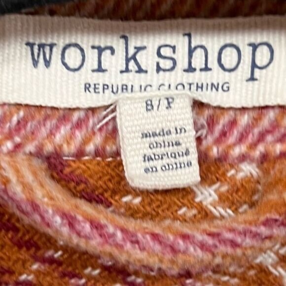 Workshop republic Clothing Plaid Shacket oversized with pockets - Picture 8 of 8